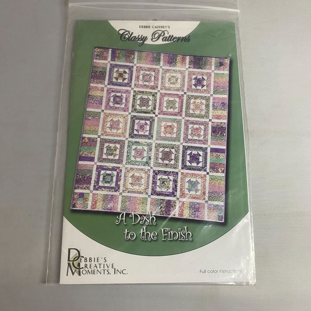 #8071 Debbie Caffrey's  "A Dash to the Finish" Quilt Sewing Pattern Size 57"x68"